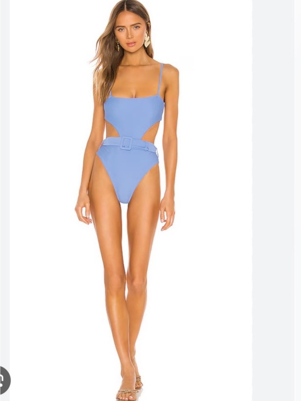 Camila Coelho blue belted one piece swimsuit